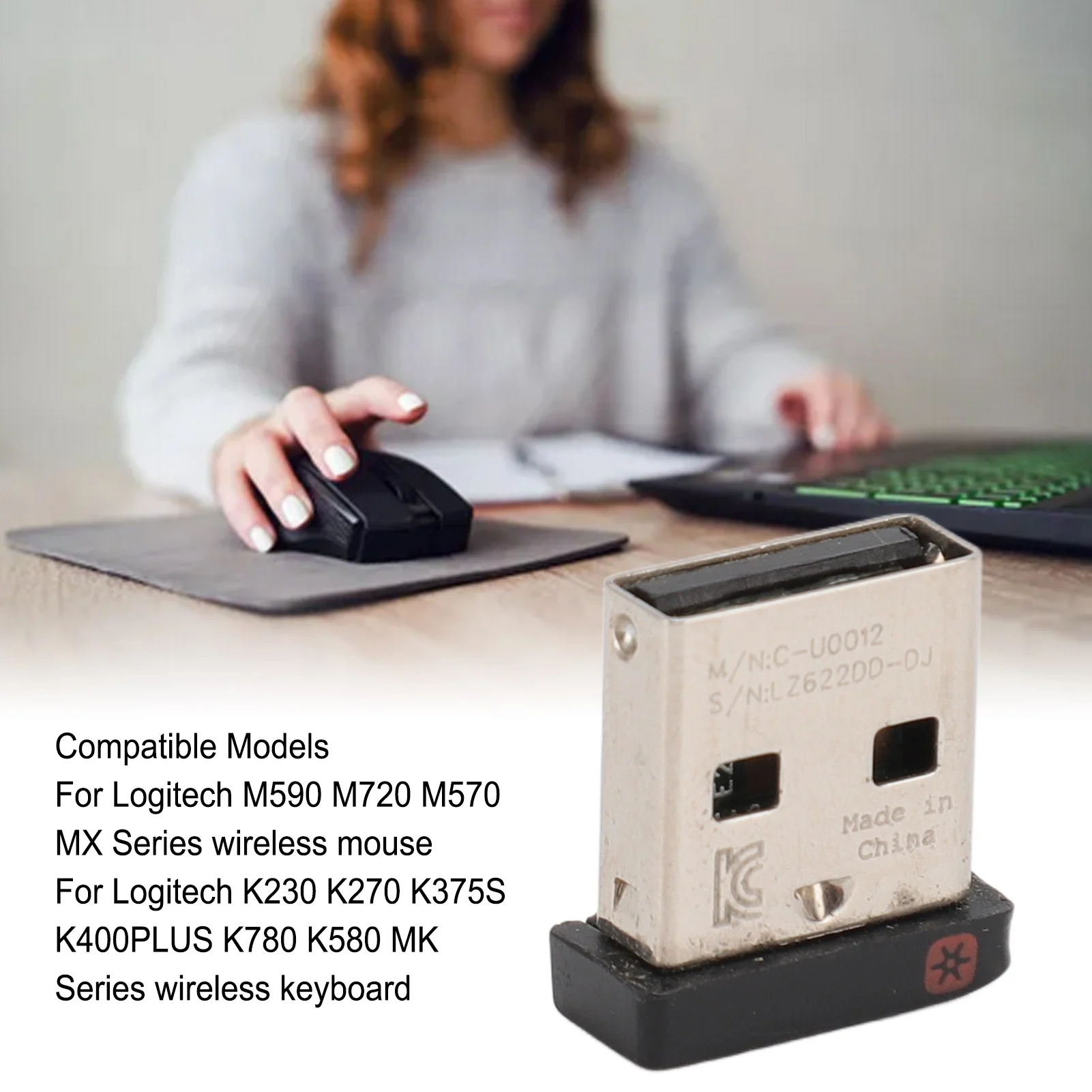 جهاز استقبال لوحة مفاتيح ماوس لاسلكي ، مستقبل USB ، G لوجيتك M590 ، M720 ، M570 ، K230 ، K270 ، K375S ، K400PLUS ، K780 #5