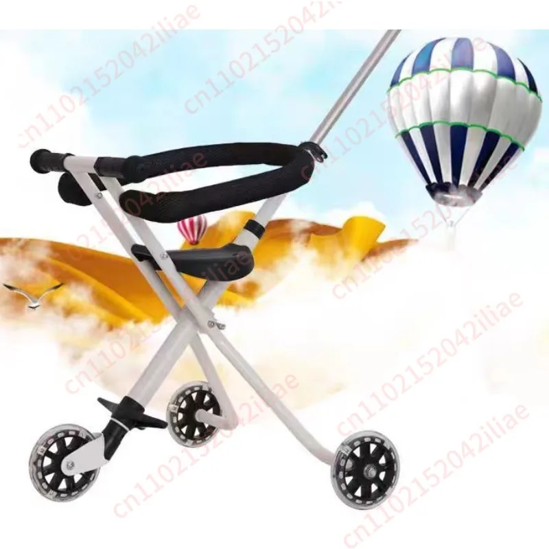 Baby Walking Artifact Children's Trolley Simple and Lightweight Folding Baby Three-wheeled Out Baby Walking Artifact