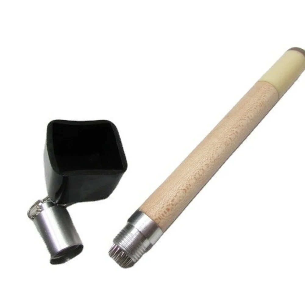 Wood Billiard Chalk Holder with Built-in Tip Pick for Snooker Pool Cue Maintenance Compact 19cm Red Yellow Finish