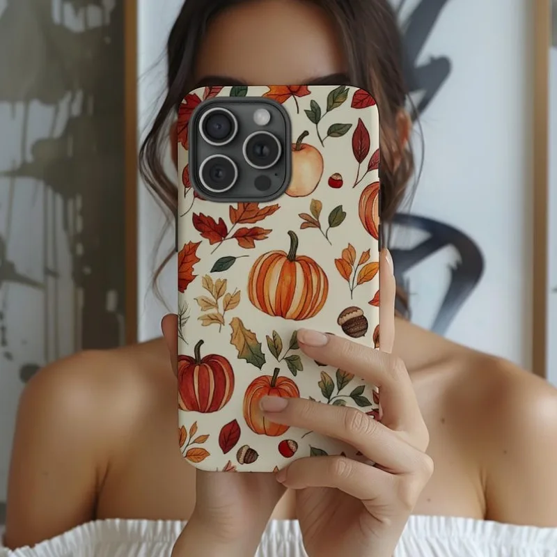 Autumn Pumpkin Harvest Phone Case For IPHONE 16 15PRO MAX 14 13 12 11 Acrylic TPU Two in one magnetic Phone Cases