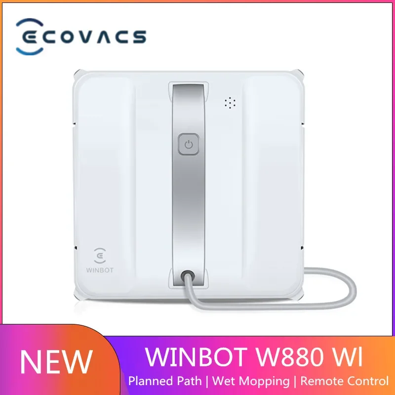 New-Ecovacs-Aspirador automático winbot W880, limpiador de ventanas con acceso inalámbrico, batería de respaldo de 2800pa