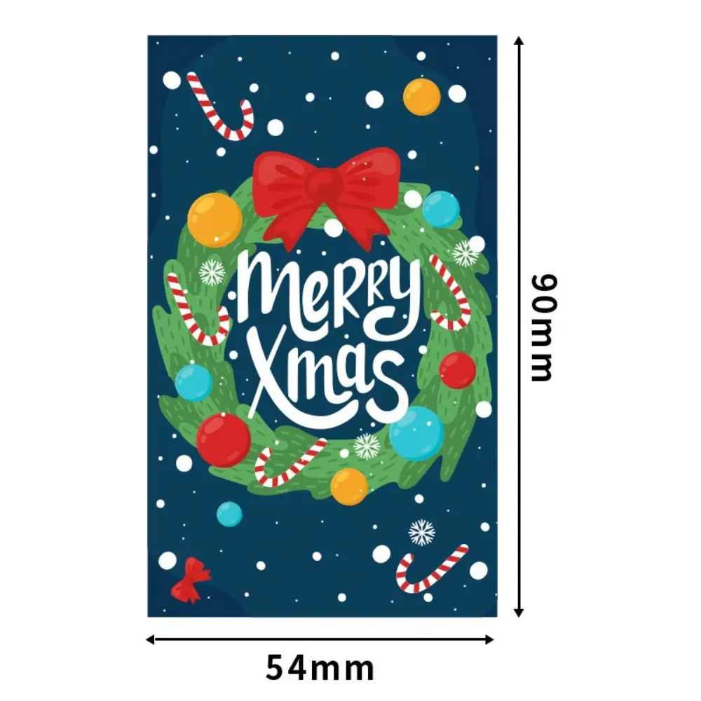 50PCS Package Insert Merry Christmas Cards Gift Xmas Tree 5.4*9cm Greeting Postcard Gift Box Ornament Note Card Christmas