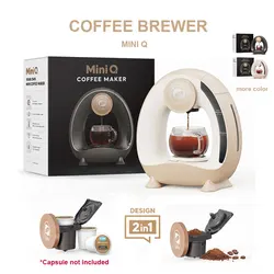 iCafilas MINI Q Coffee Maker Portable Americano Coffee Machine Brew with Coffee Powder&Tea-Leaf Single-Serve Brewer Cafeteria