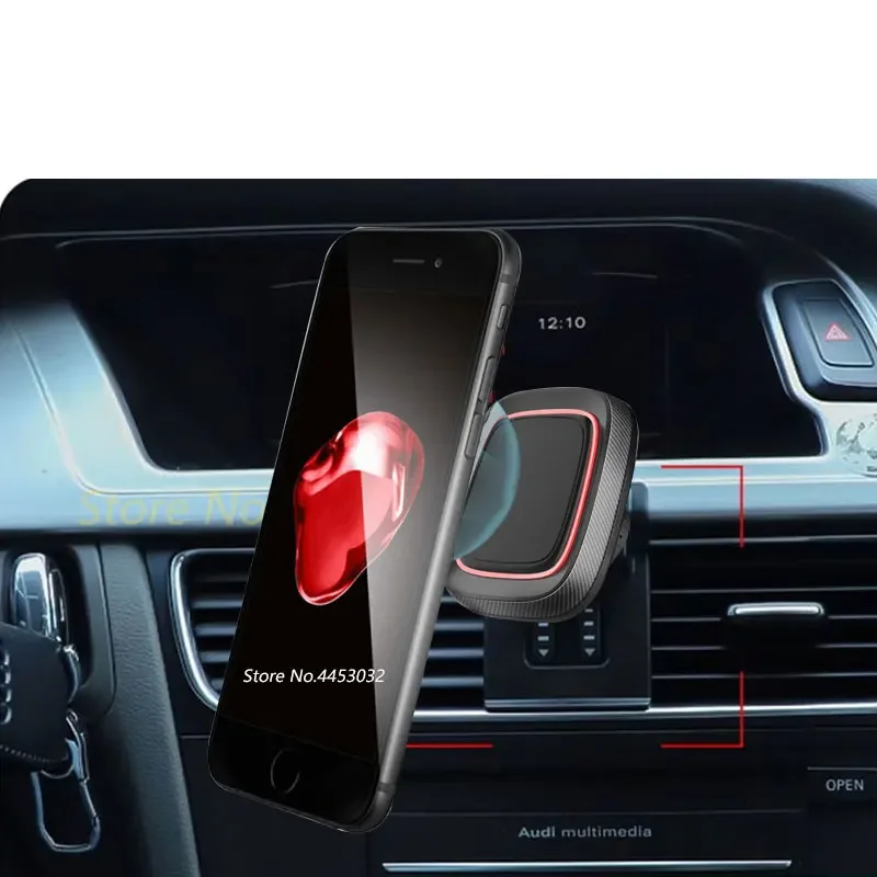 Magnetic Car Phone Holder For Audi A6 c7 4G A7 4G8 2012-2018 GPS Strong Magnet Mount Bracket With Base Interior Accessories view 2