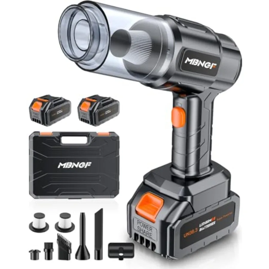 Car Vacuum Portable Cordless 35000PA High Power Suction and Blower Wireless Handheld Vacuum Cleaner for Car Home Office Pet Bla