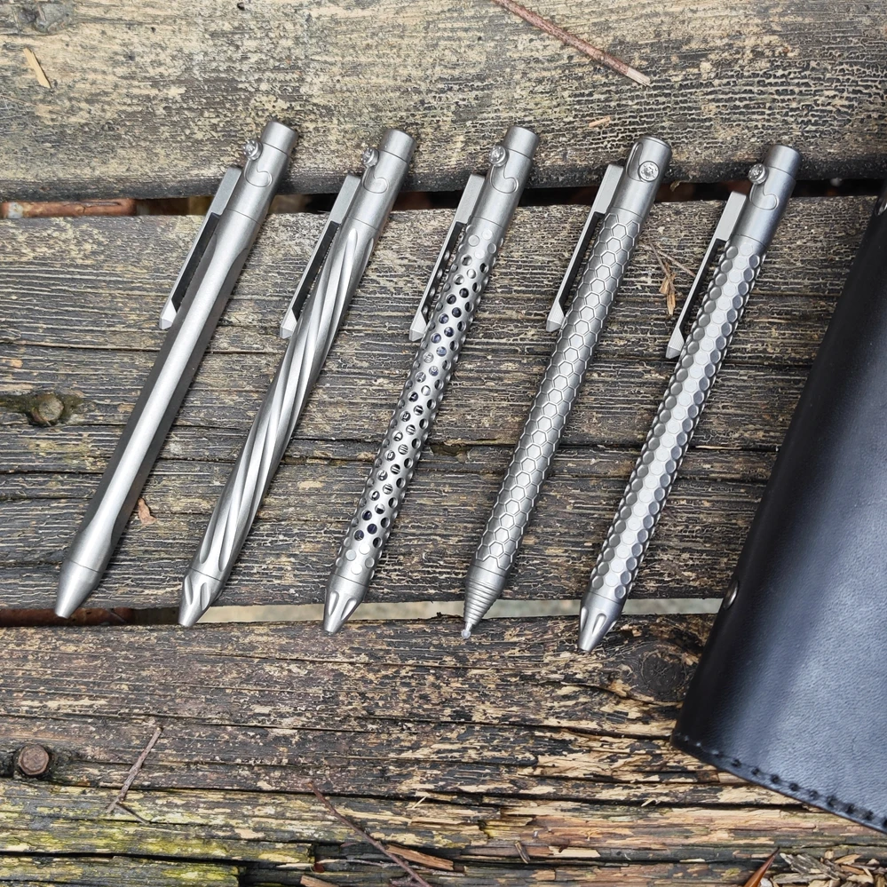 1 PC EDC Titanium Alloy Signature Pen Office Student Writing Ballpoint Pen Multi-functional Portable Outdoor Tools