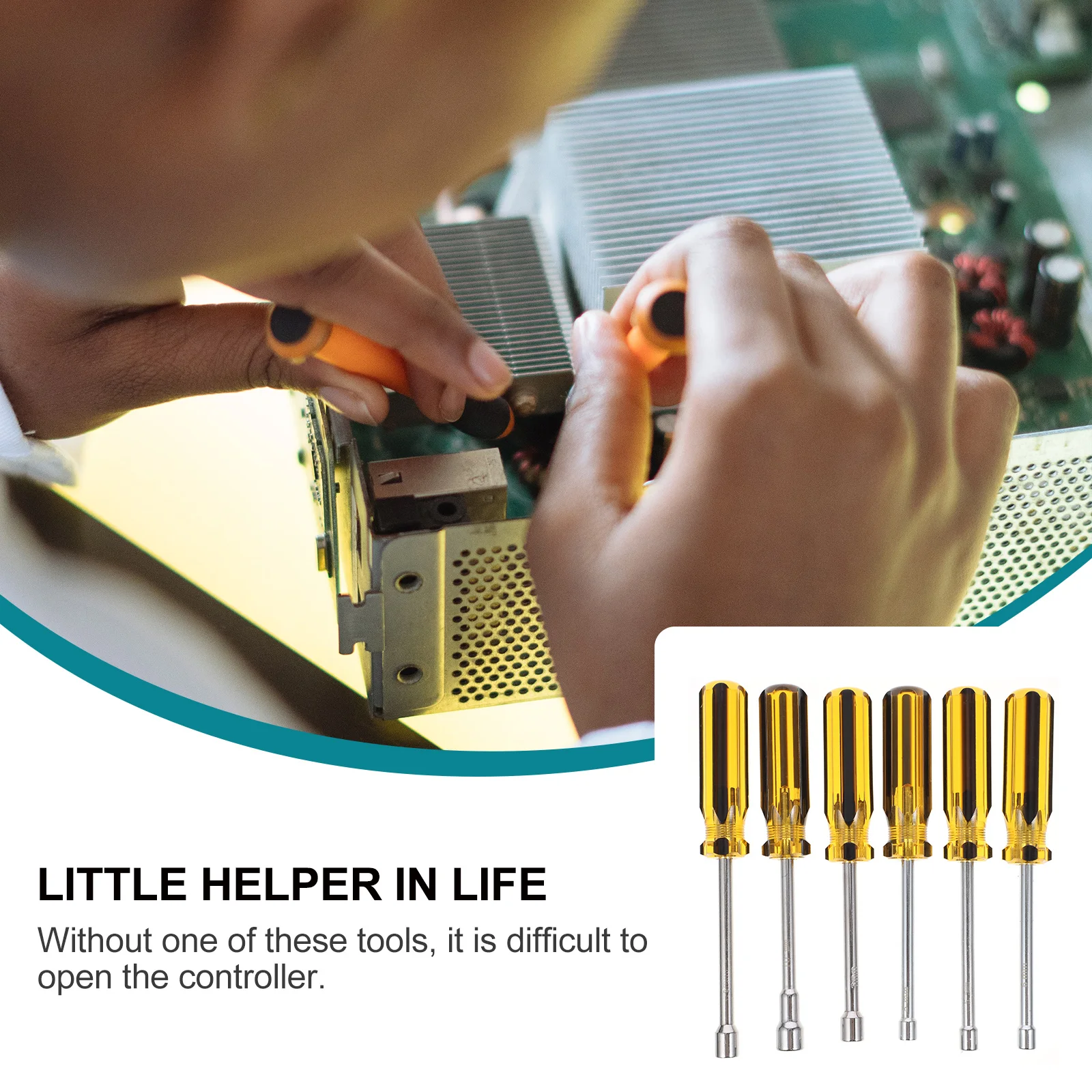 

6Pcs Steel Hex Nut Drivers Set Precision Machined Non-Slip Grip for Rc Helicopter Rc Car Boat Tools Nut Drivers