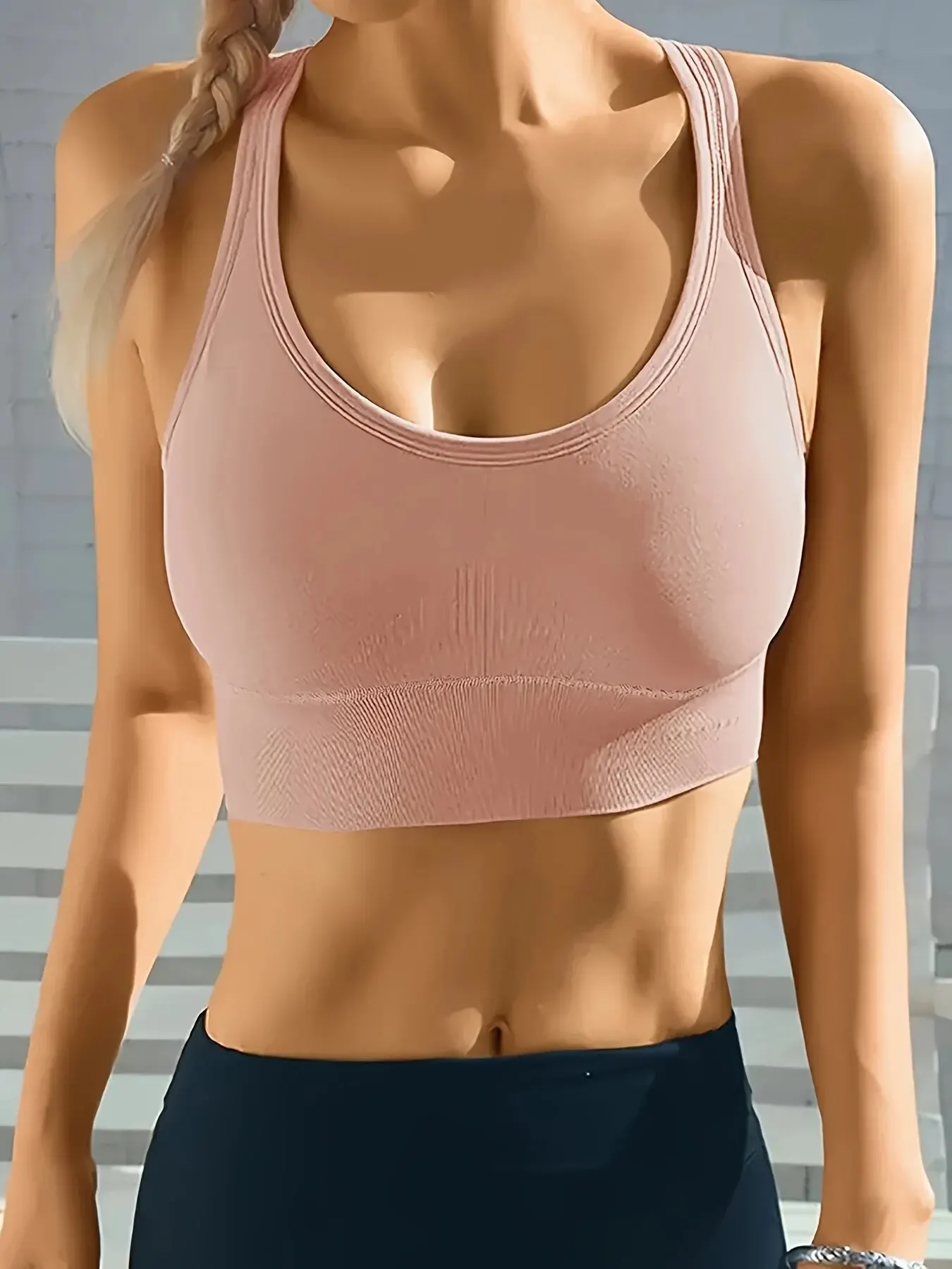 Bra Tank Yoga Push Up tanpa jahitan nyaman & bernapas @ W4