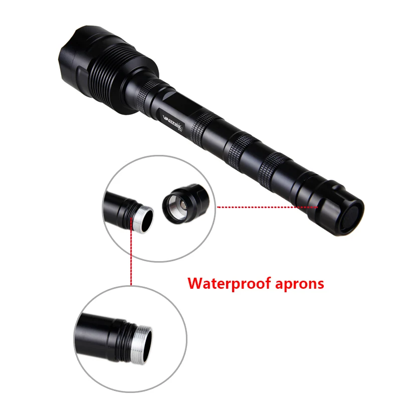 10000Lumens 3xled Green/Red/White LED Flashlight 1 Mode Tactical Hunting Light+Rail Mount+Remote Switch+3*18650+USB Charger