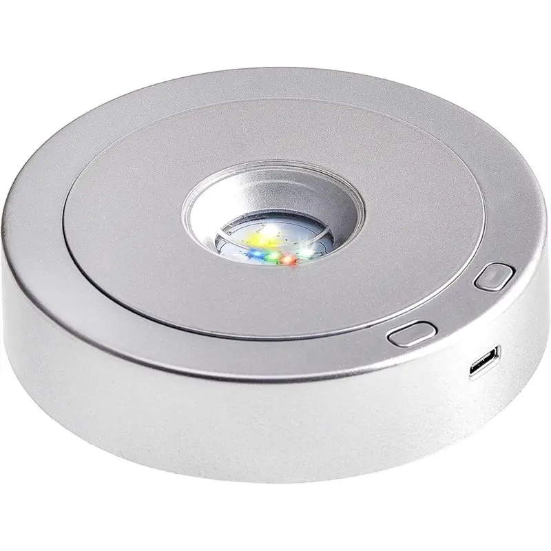 

B62B-Разноцветная подставка для светового хрустального дисплея, вращающаяся светодиодная подставка, подходит для стеклянных сферических произведений искусства