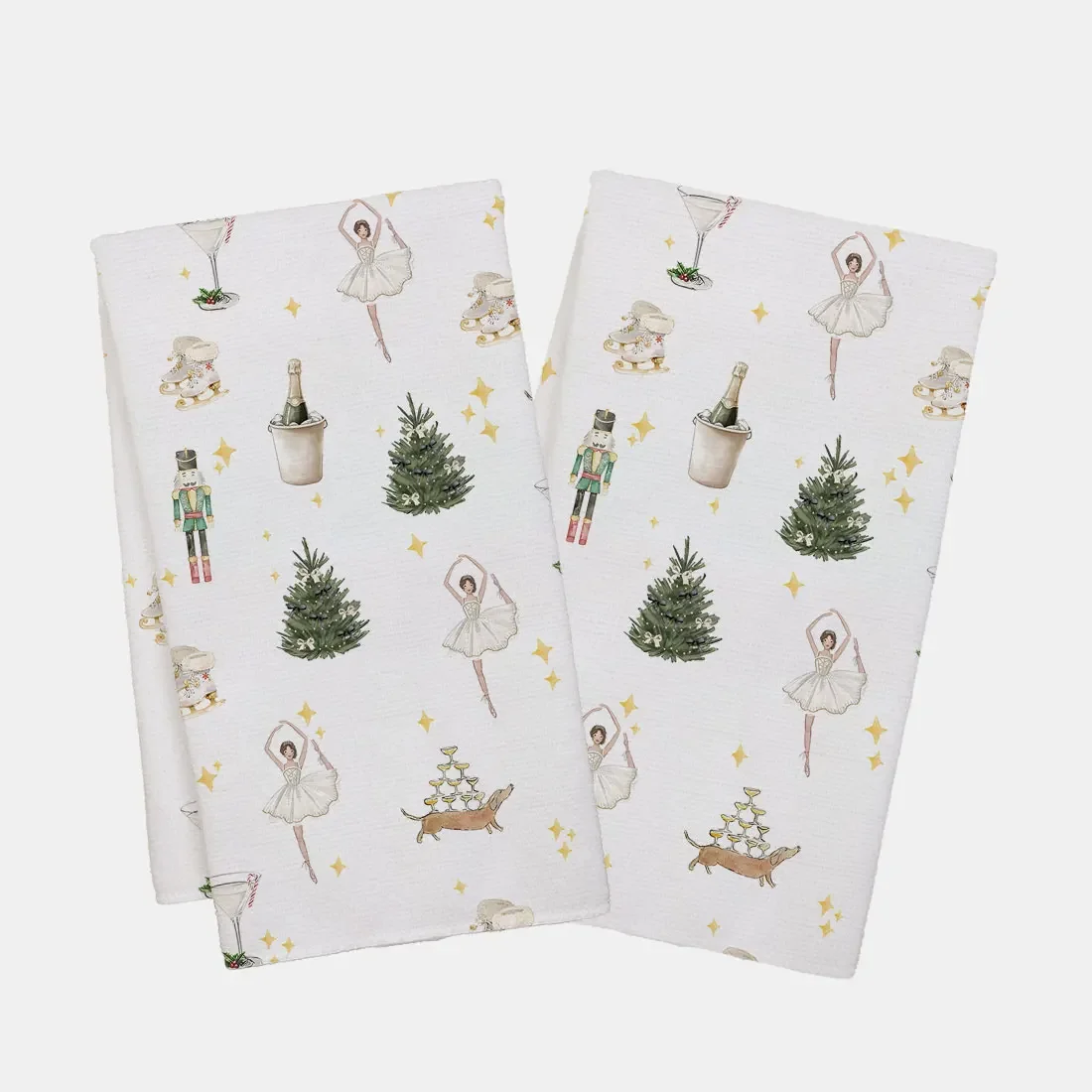 2pcs 40x60cm Christmas Element Series DishCloth Tea Towel Kitchen Dishcloth  Christmas Cane Tree Wash Towels Merry Christmas