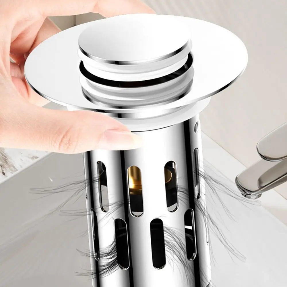 New Stainless Steel Washbasin Leak Proof Plug Odor Proof Durable Floor Drain Filter Pop-Up Bounce Core Universal Accessor