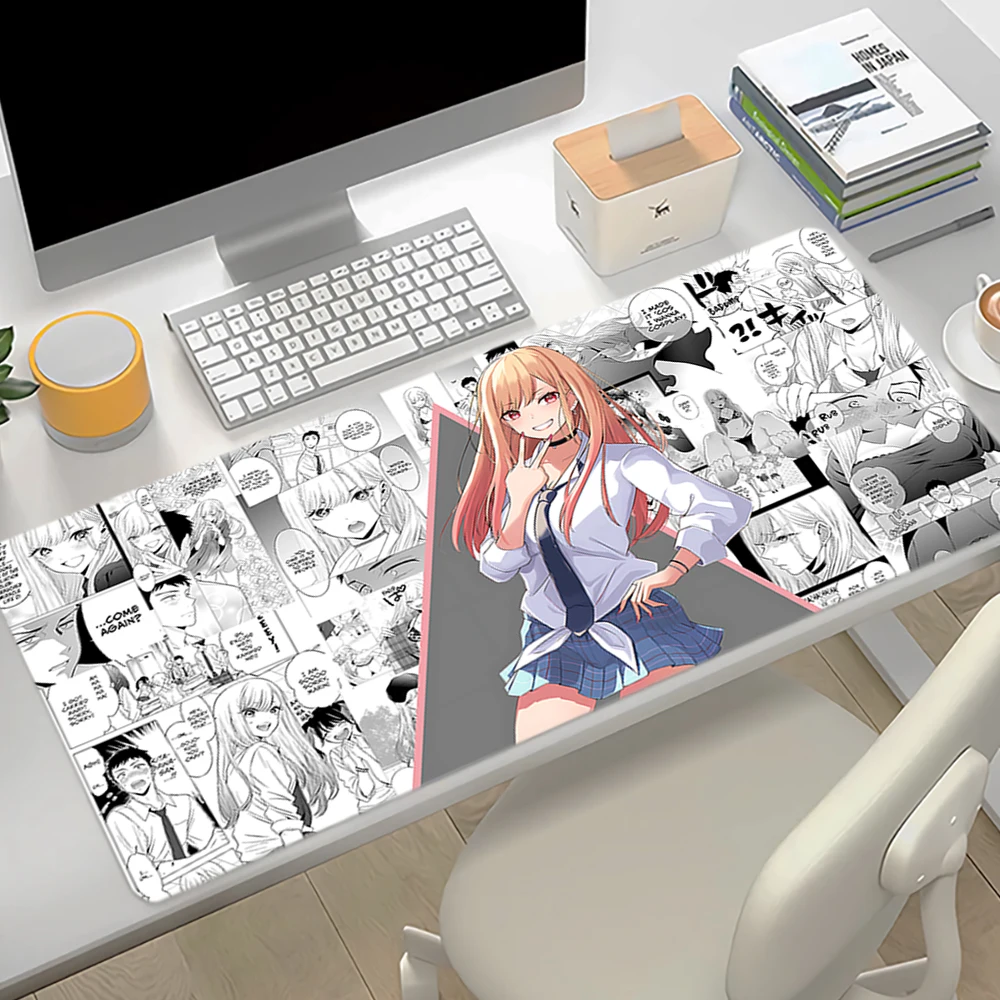 Mouse Pad Gaming Desk Mat Kawaii Anime Girl Marin Kitagawa Mouse Mat My Dress Up Darling Keyboard Pad Gamer Mousepad Table Pad