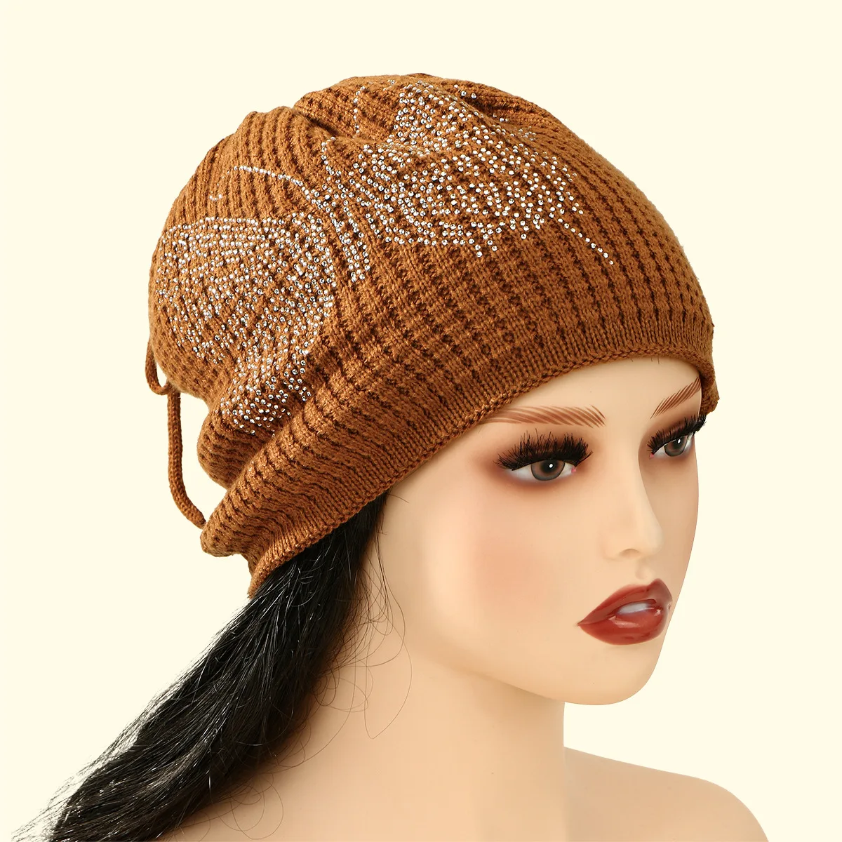 2025 جديد الأكثر مبيعا فراشة الساخن الماس تنوعا ثنائي الغرض وشاح المرأة موضة دافئة متعددة الأغراض قبعة وشاح للرقبة #3