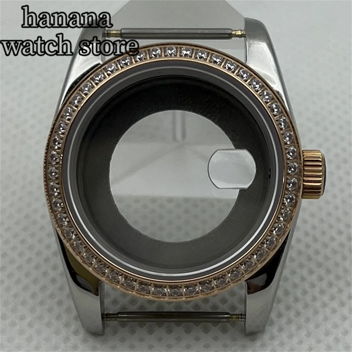 BLIGER 31mm women's case sapphire glass decorated diamond bezel suitable for NH05 NH06 movement watch replacement parts