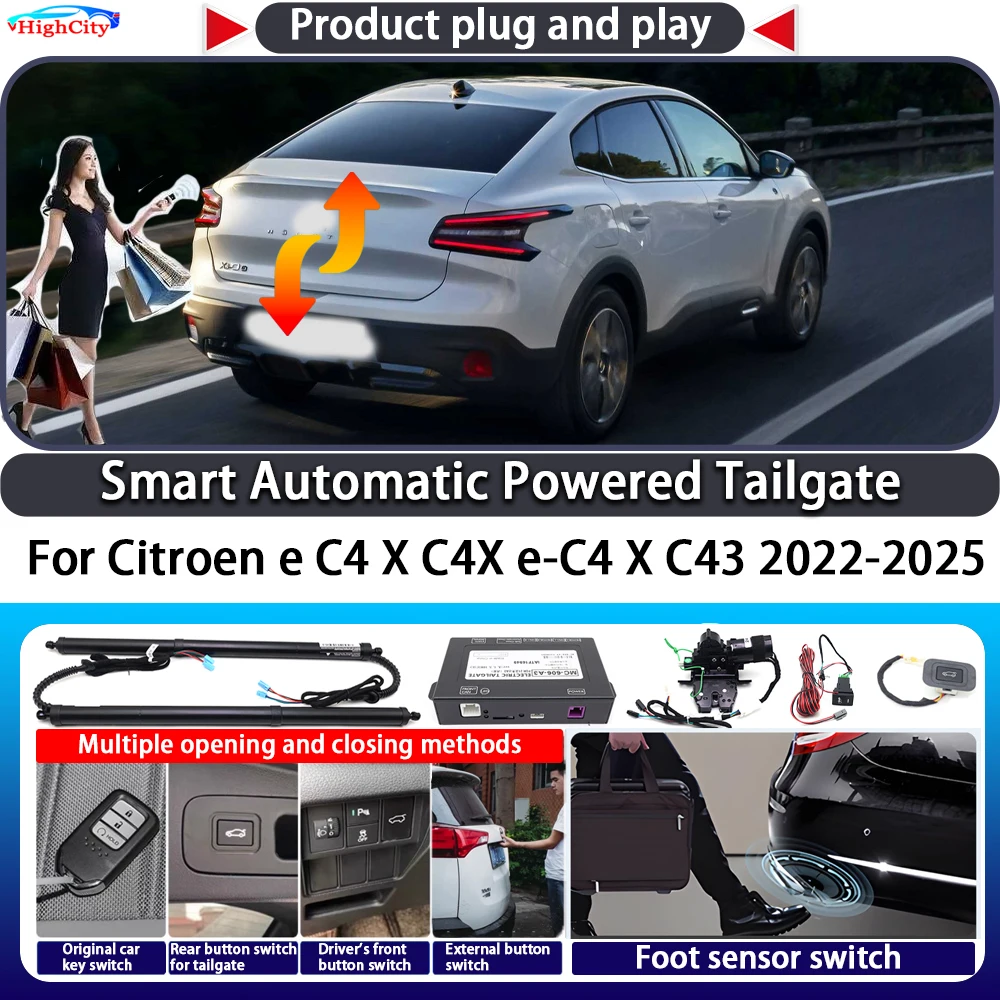 

For Citroen e C4 X C4X e-C4 X C43 2022-2025 Smart Automatic Powered Tailgate Key Control Trunk Lift Kit Electric Power Tailgate
