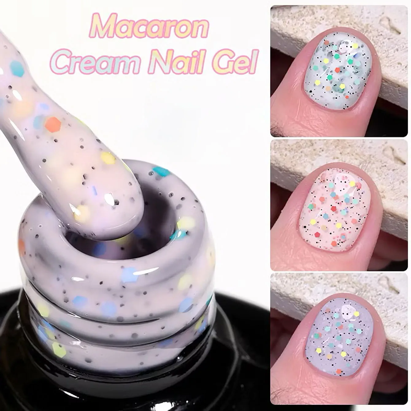MIANEL 10ml Christmas Cute Nails Macaron Nail Gel Cream Glitter Sequins Gel Nail Polish Nail Art Tools