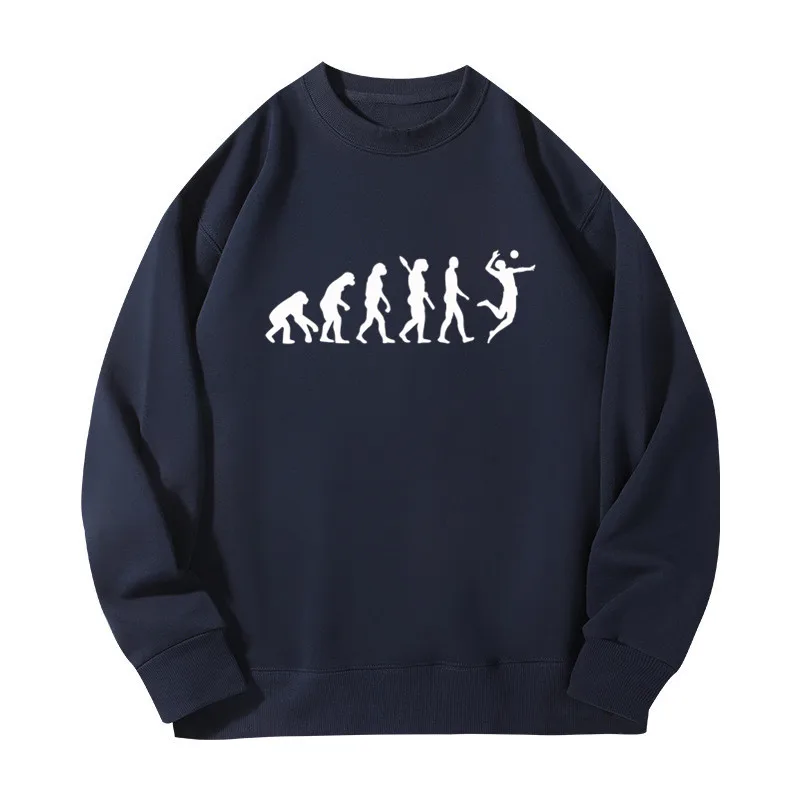 Evolution Volleyball printed Sweatshirt Round Neck Long Sleeve Top Trendy Creative Design Men Women Clothing