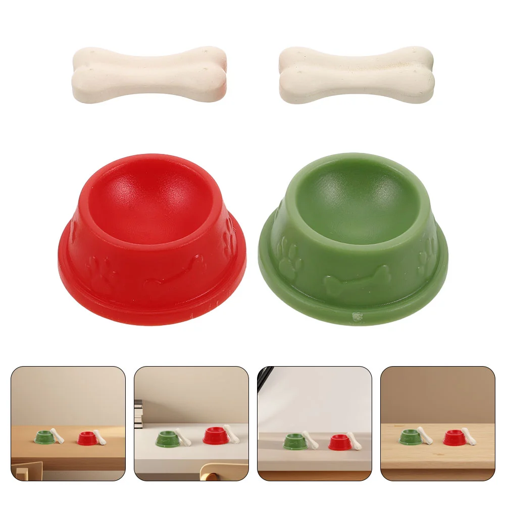 

8 Pcs Ornaments Children's Dog Basin Model Travel Girls Toys Plastic Purple Bowl