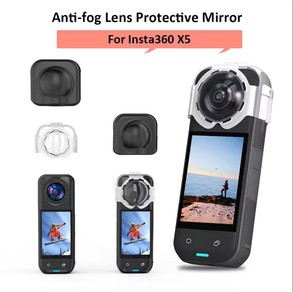 

For Insta360 X5 Protective Guard Cap anti fog Cover Removable Anti-fall Protector Cover Lens Cap Guards Camera Accessories
