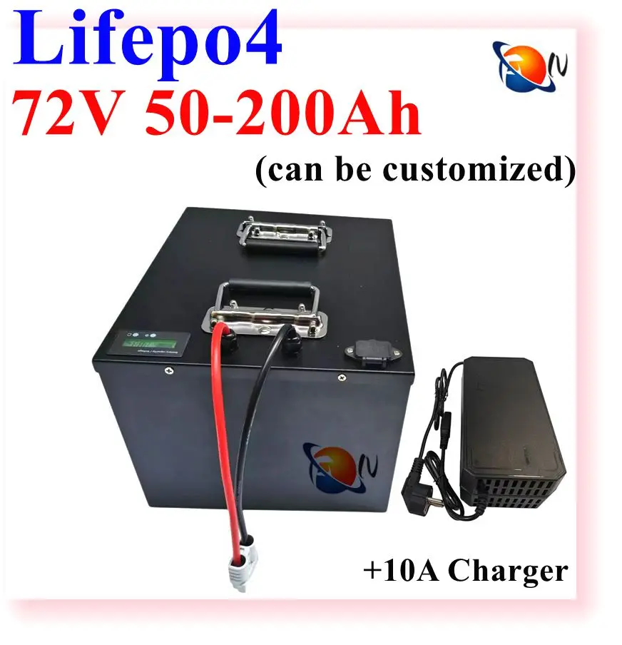 Lifepo4 72V 50Ah 60Ah 70Ah 80Ah 100Ah 150Ah 180Ah 200Ah Lithium Battery for Scooter Motorcycle Tricycle Electric Four-Wheels Car