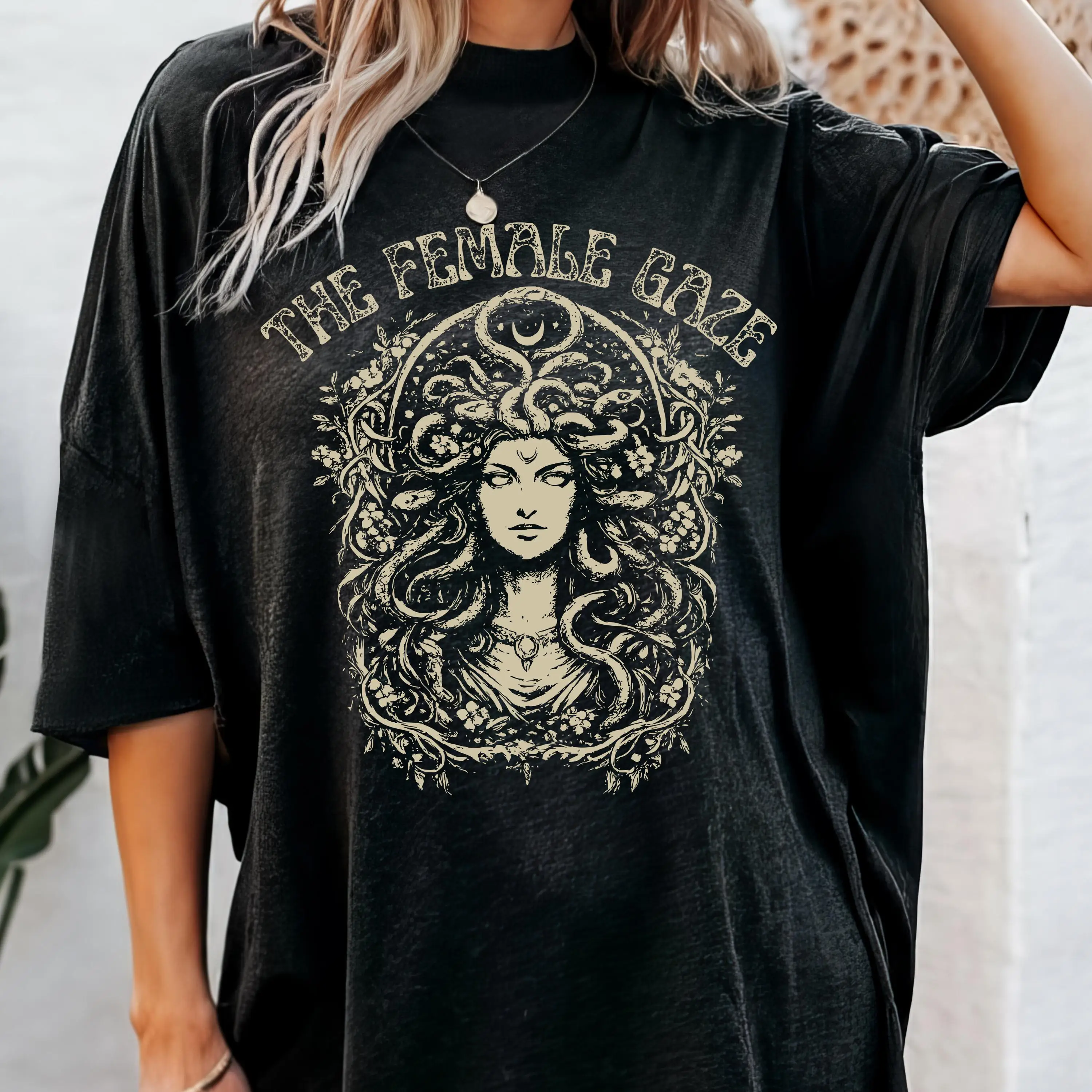 Feminist Medusa Female Gaze T-Shirt Womens Empowerment Tee Greek Mythology Patriarchy Rebellious Gift