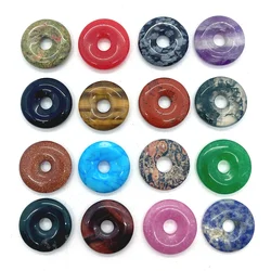 2pcs/pack 20mm Peace Buckle Shaped Pendants Natural Semi-precious Stone Beads Bagel DIY for Making Necklace Earrings 29 Colors