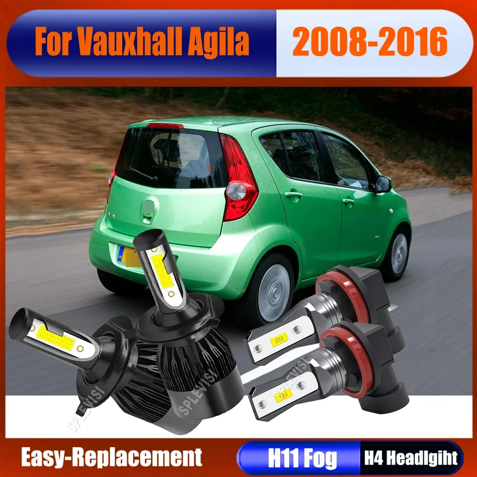 LED Headlight Foglight -Energy-Saving Reduced Power Consumption For Vauxhall Agila 2008 2009 2010 2011 2012 2013 2014 2015 2016