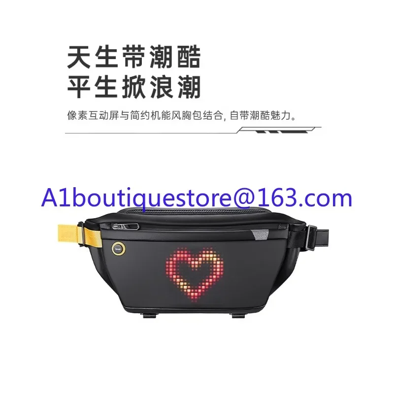 Pixel messenger bag sports and leisure function cycling shoulder fanny pack men's led breast bag