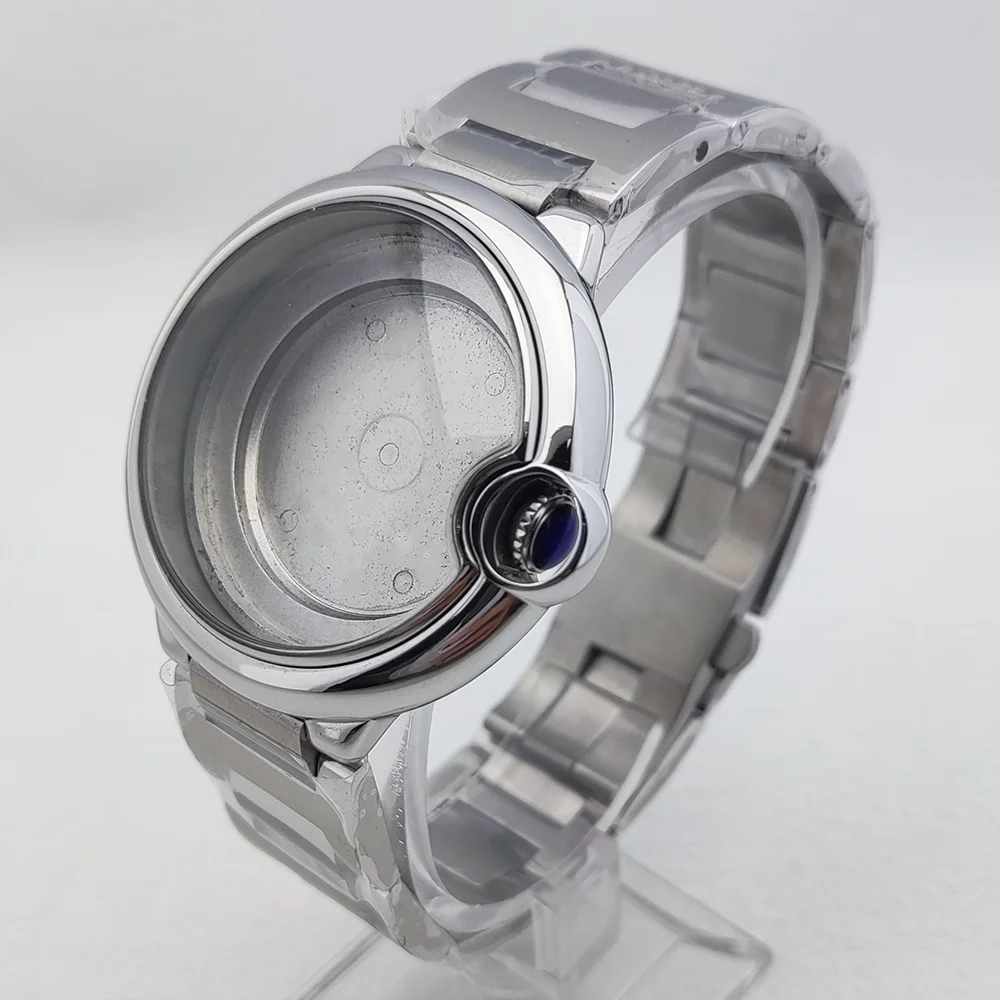 42mm case for couples suitable for Miyota8215 movement watch case, sapphire glass stainless steel high-quality case