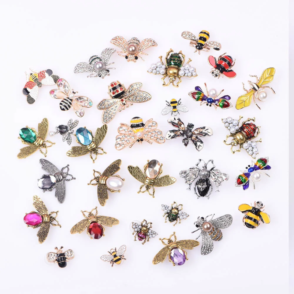 

1pcs Designer Colorful Honey Bee Metal Shoes Charms Bling Diamond Shoe Decoration Luxury Insect Clog Charms Women Men Gifts