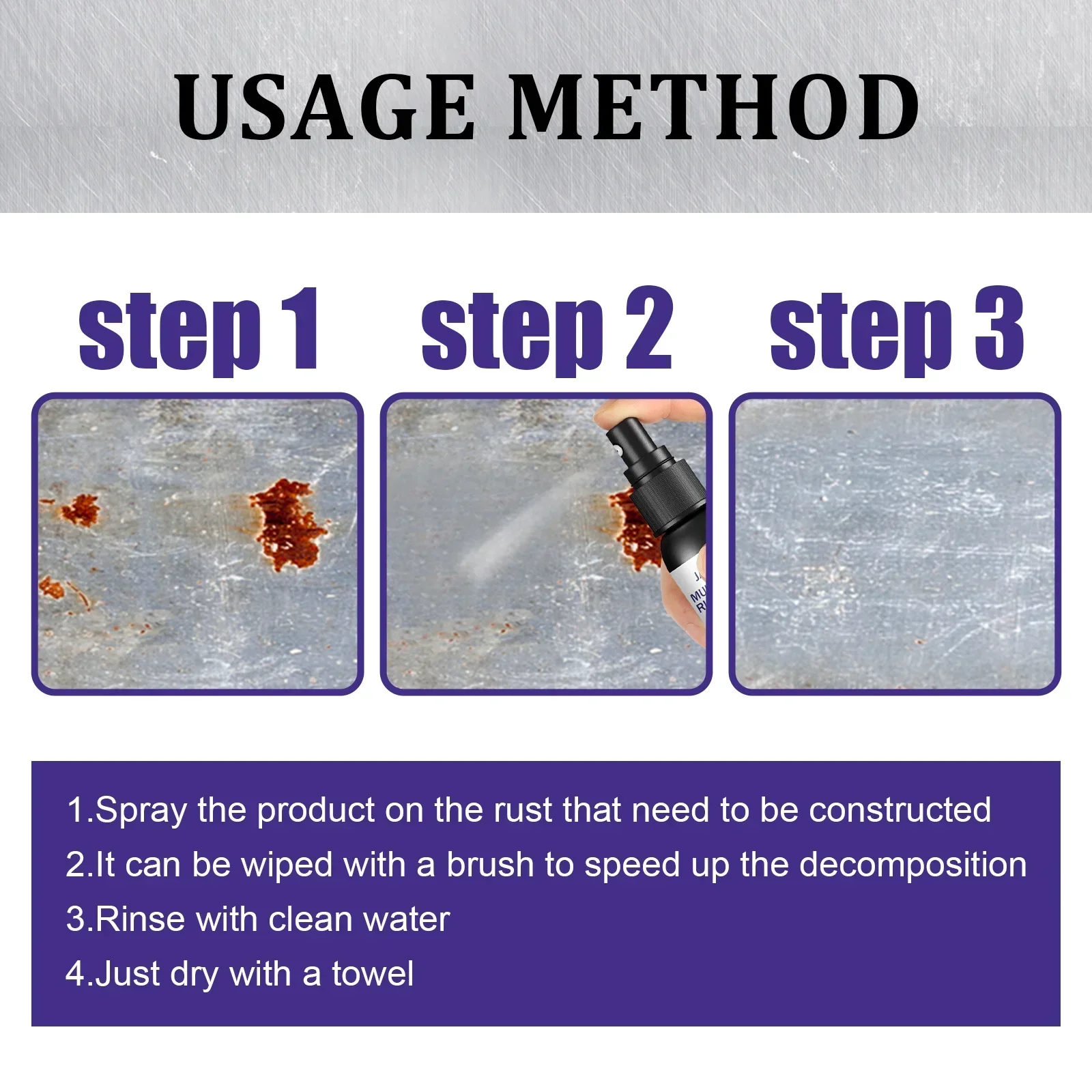 30ml Preparat do usuwania rdzy - Skuteczny środek do pielęgnacji samochodów, wielofunkcyjny środek przeciw rdzy do metalu i chromu
