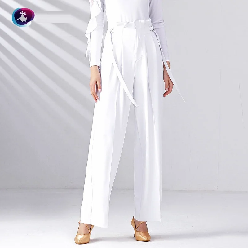 

X003 Adult Latin Dance Pants National Standard Dance Long Pant Exquisite Handmade Lady Ballroom Dance Pants