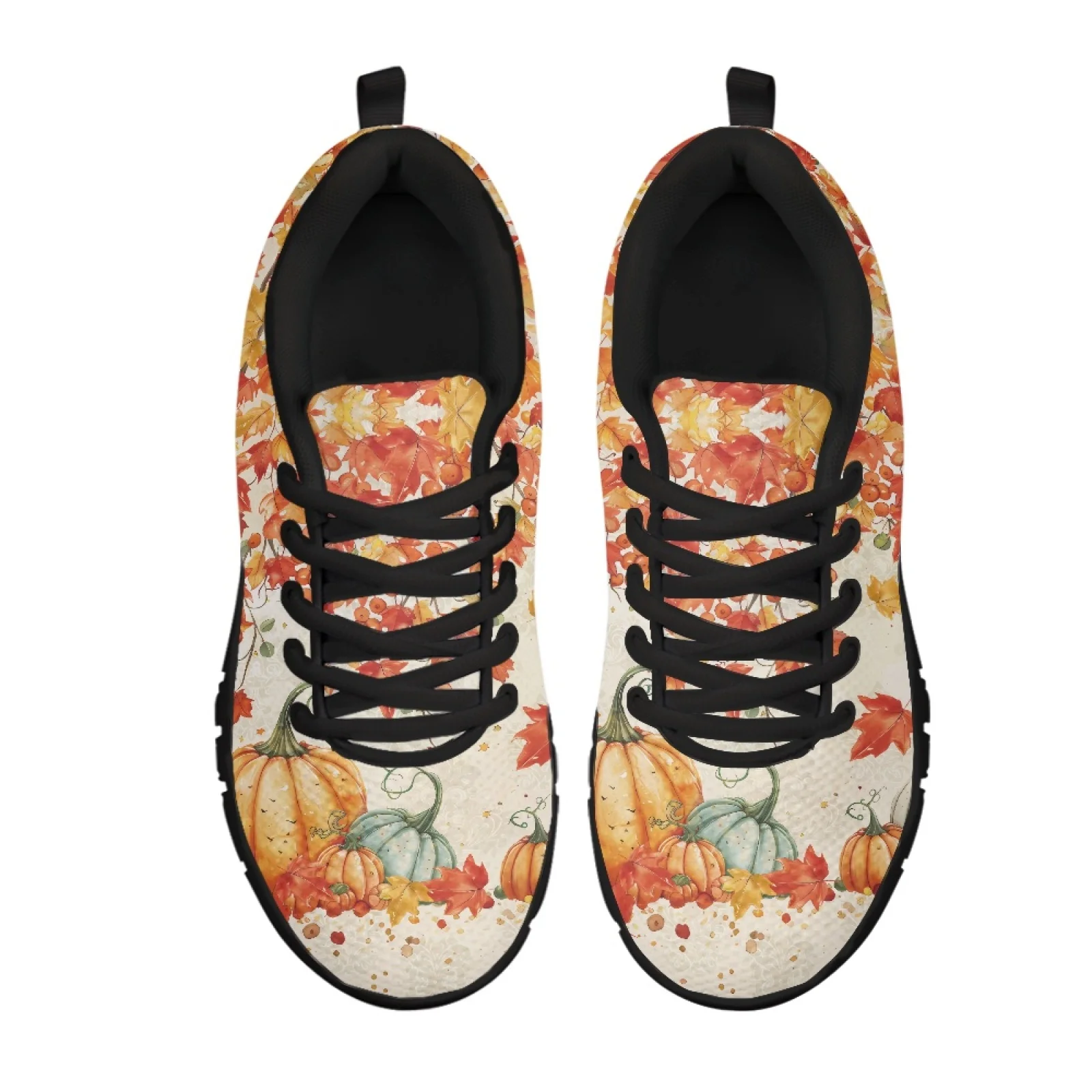 Coloranimal Pastel Pumpkins Mens Cushioned Jogging Shoes for Long Standing Hospital Floor Wear-Resisitant Sport Gym Shoe