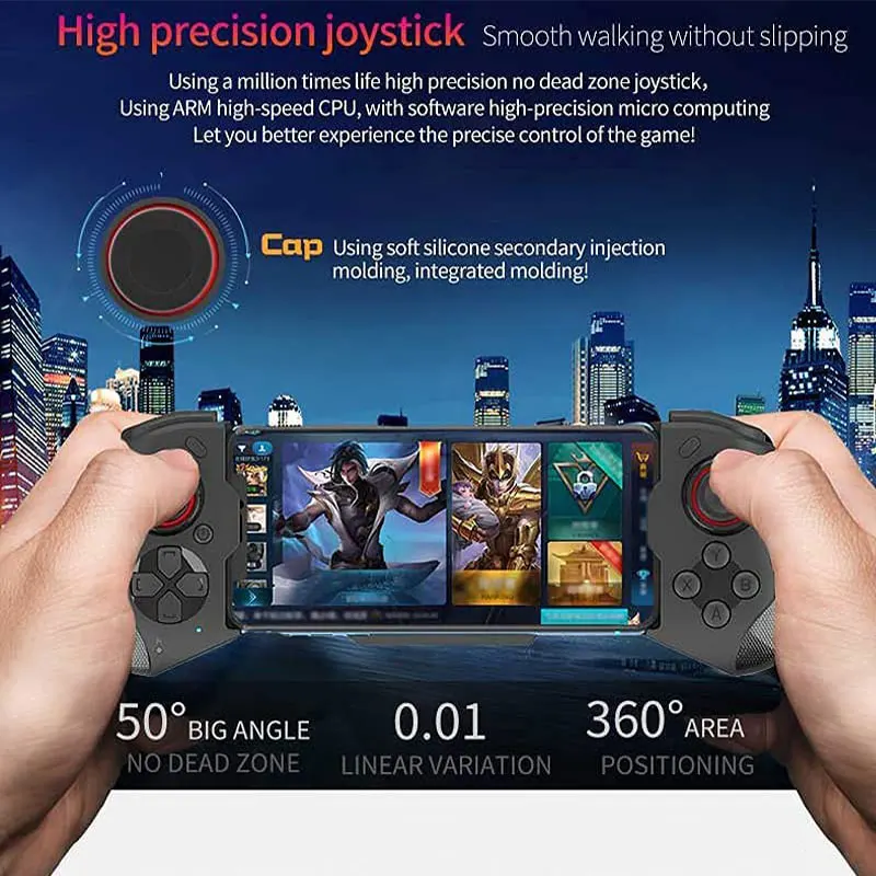 Bezprzewodowy kontroler Bluetooth do iPhone'a, rozciągliwy, 3D Joystick kontrolery do gier PC Controle dla pary/Android