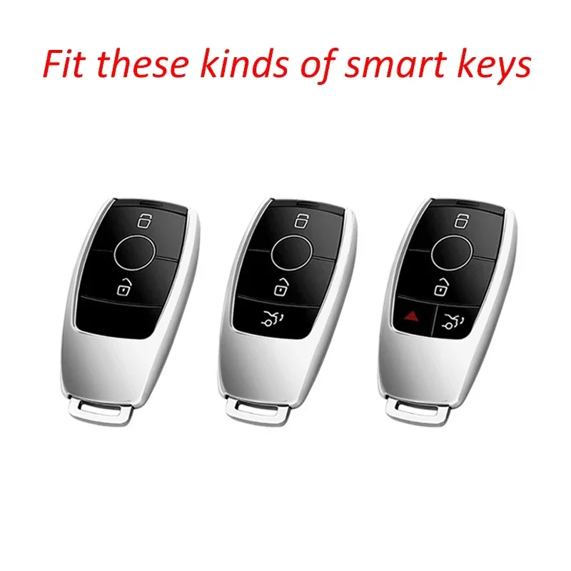 Silicone Carbon Fiber Smart Key Fob Chain Case Cover For Mercedes-Benz A B C E S G-Class CLA CLS EQA EQB EQC GLA GLB GLC GLE GLS