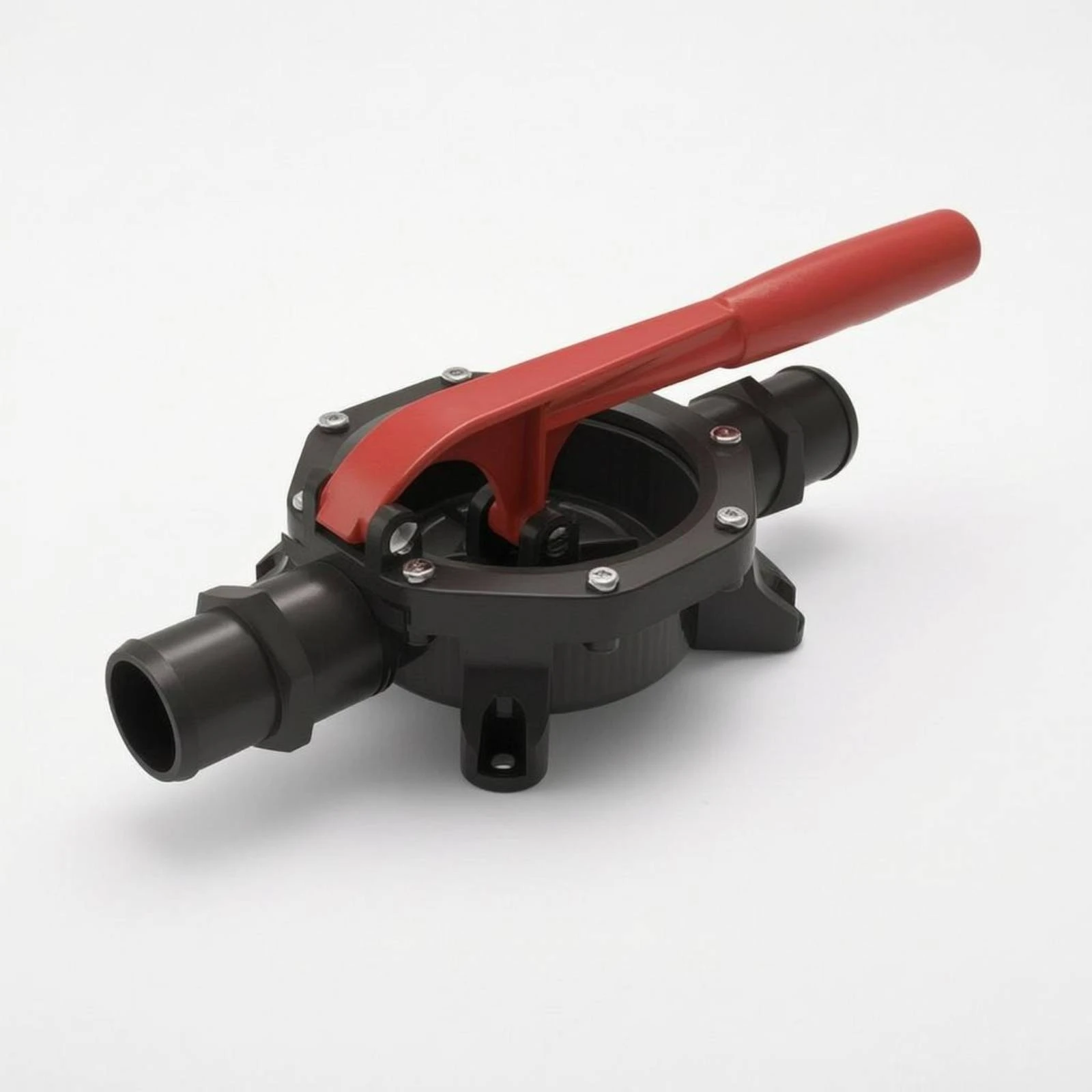 Manual Diaphragm Hand Pump Glass-Filled Polypropylene Manual Diaphragm Pump Stainless-Steel Fasteners Red Lever Handle