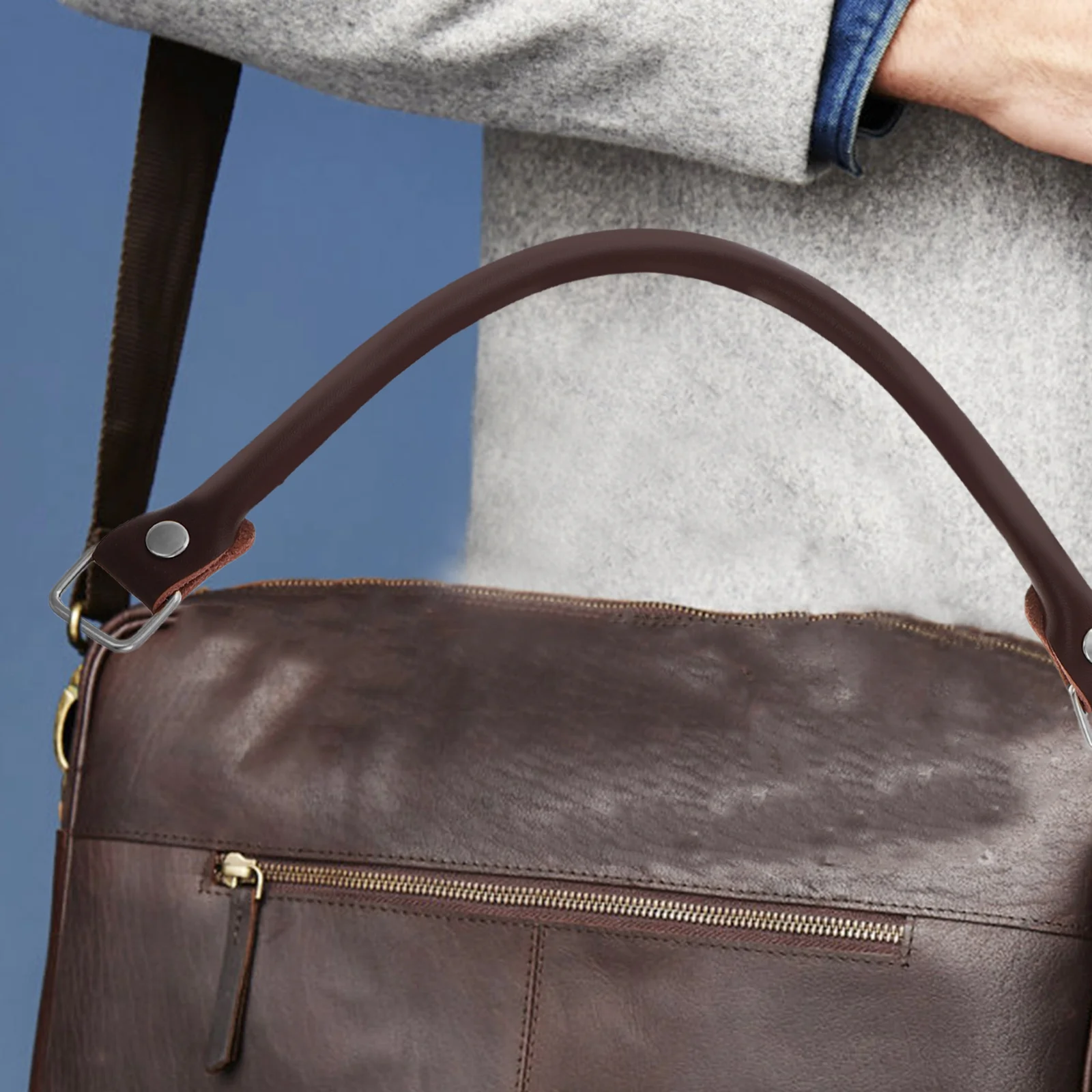 

2pcs 38Cm Brown Handbag Strap Detachable Bag Handles For Purse Making Replacement Luggage Case Handle Accessories Wide