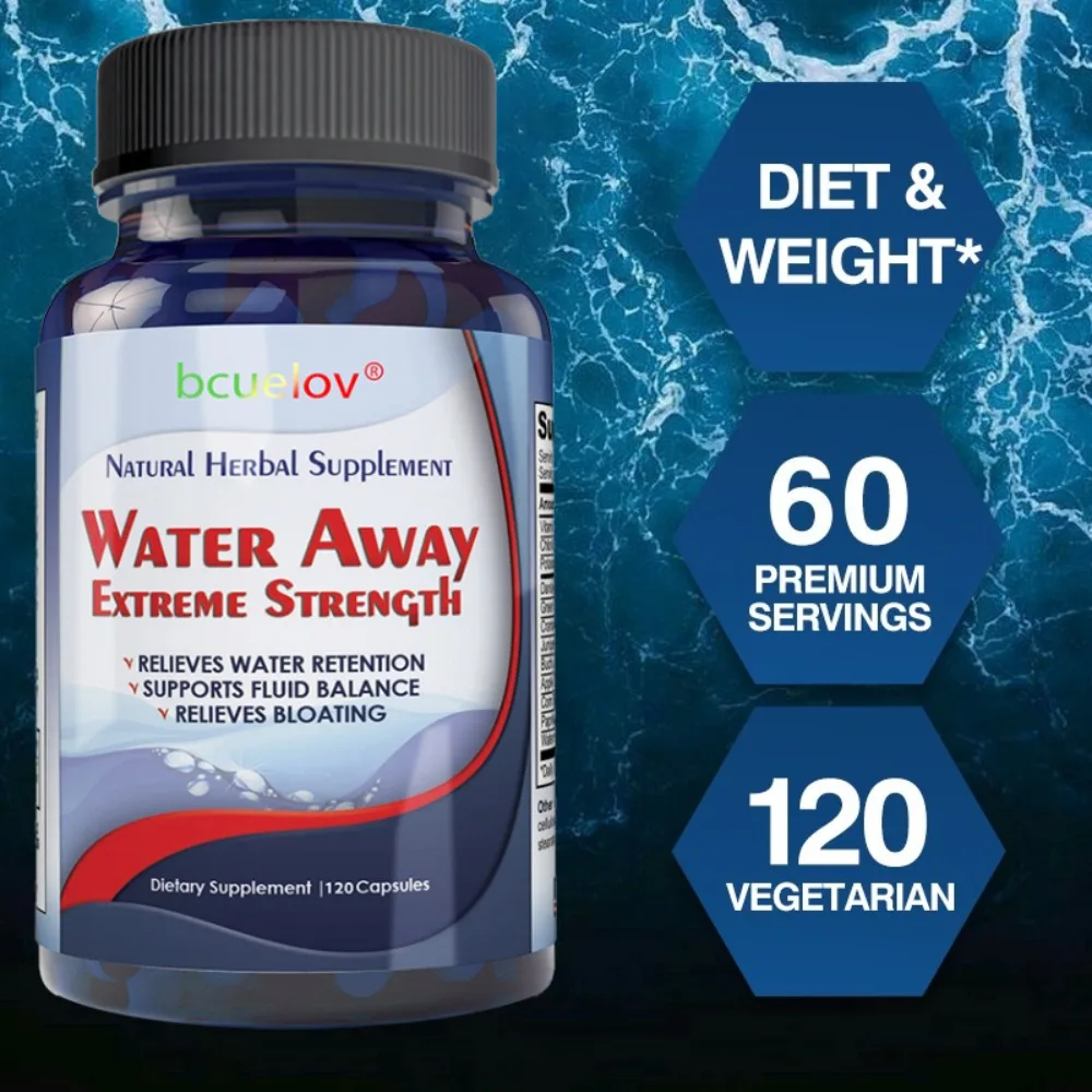 Natural Diuretic Water Away Capsules - with Dandelion Root, Diuretic, Relieves Bloating, Supports Fluid Balance