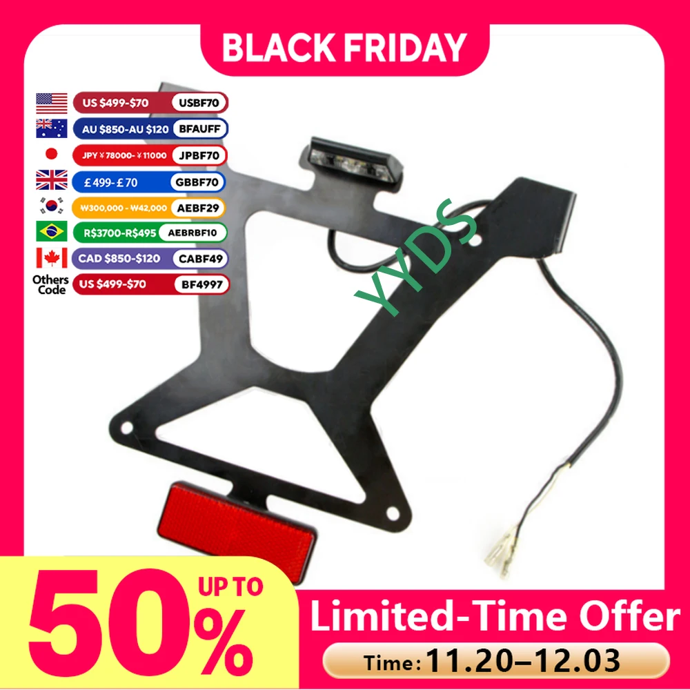 

for YAMAHA TMAX500 TMAX 500 2001 - 2007 Rear Fender Mudguard License Light Hugger Bracket T-MAX500 2002 2003 2004 2005 2006