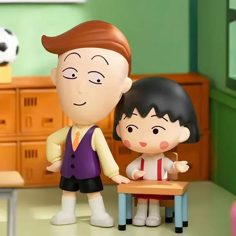 

POP MART Chibi Maruko Chan's The Time With You Серия слепая коробка Guess Bag Оригинальные игрушки Кукла Симпатичные аниме-фигурки Украшения Подарок