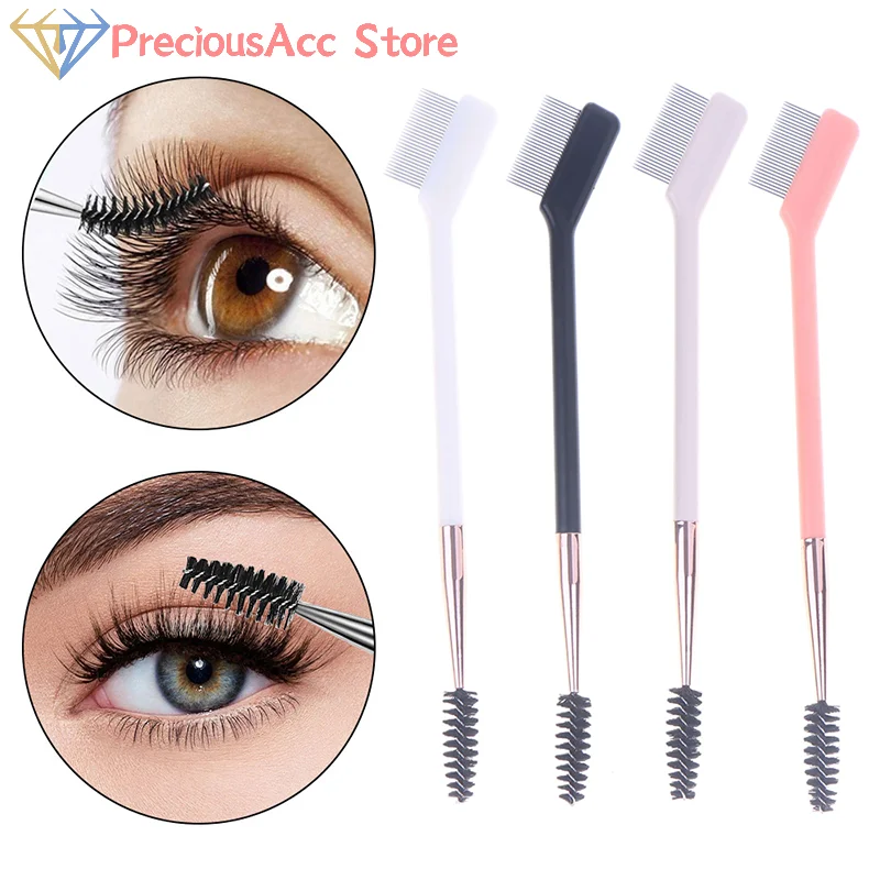 Eyes Cosmetic Brushes Double Headed Eyelash Comb Eyebrow Brush Steel Needle Contouring Eyebrow Eyeliner Makeup Brushes