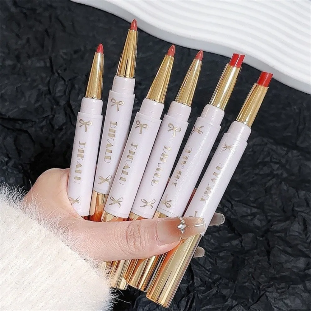Nuevo Delineador de labios de doble punta, hidratante no transferible, lápiz labial mate de larga duración, lápiz labial mate suave resistente al agua