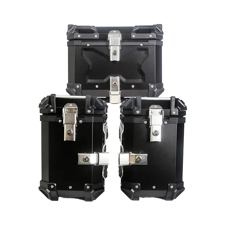 Custom Universal Storage Luggage Cases 45L Aluminum Motorcycle Top Box Trunk 38L Side Box For Motorbike