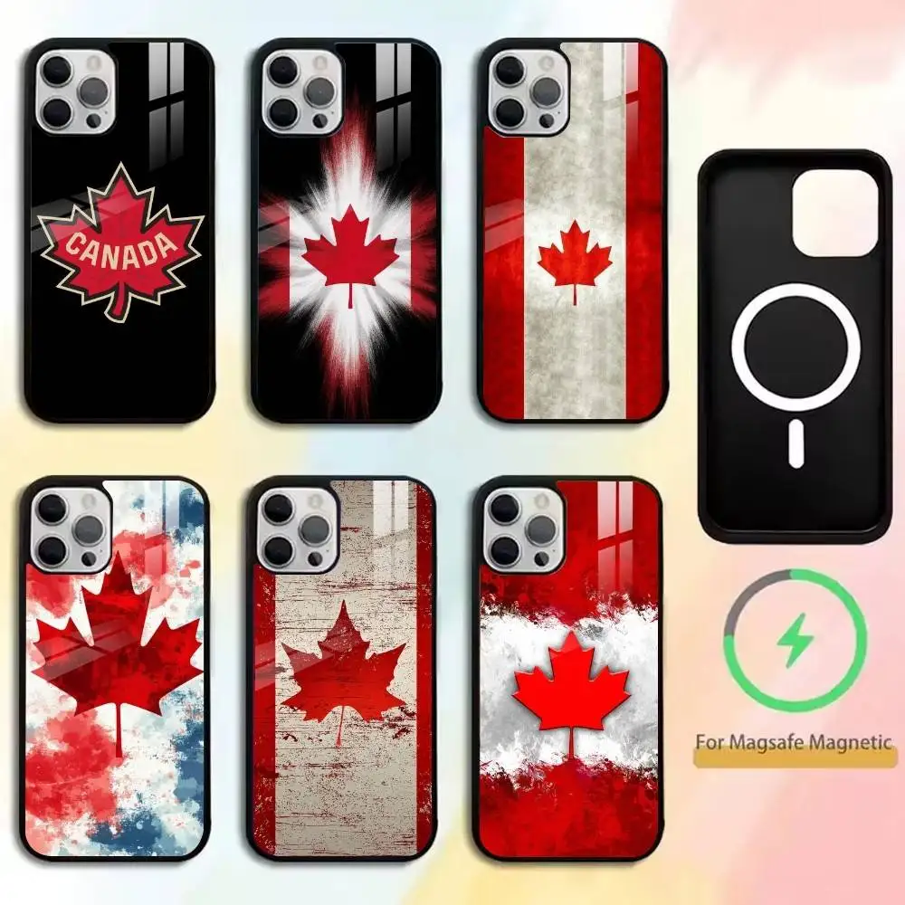 

Canada-Maple Leaves-Ice Hockey Phone Case For IPhone17,16,15,14,13,12,11 Plus,Pro Supports Magnetic Wireless Charging