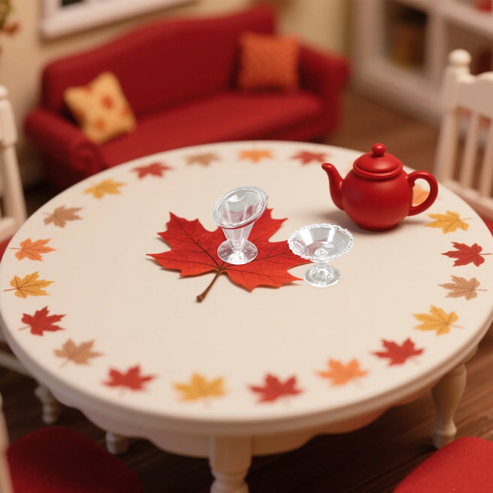 

24Pcs Mini Dessert Cups Transparent Lightweight Plastic Miniature Ice Cream Cups for Dollhouse Miniatures Kitchen Scene