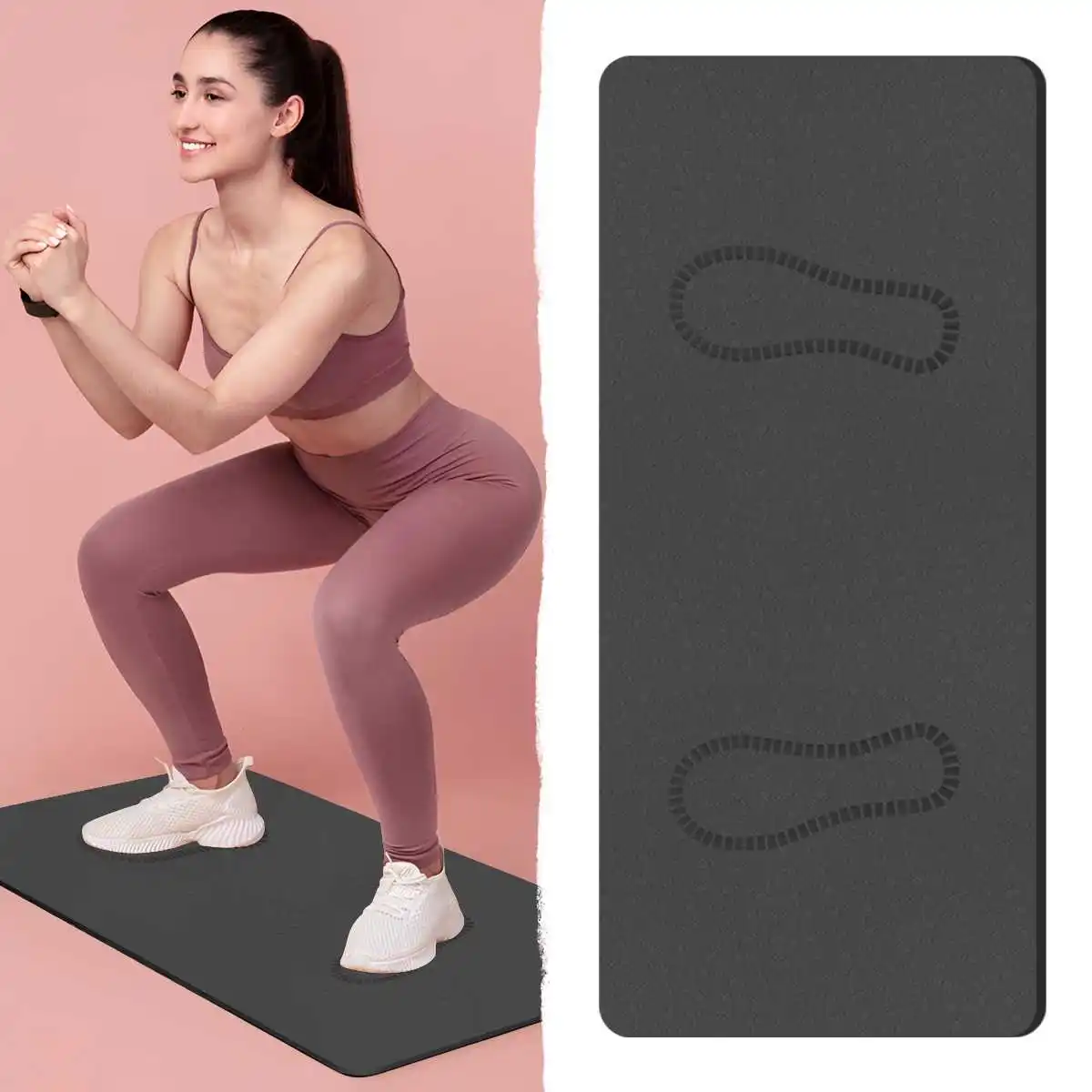 Yoga Pilates Training Gluteus Matten TPE Umweltfreundliche Squat Aid Training Matte Mit Fußabdrücke Multifunktionale Fitness Matte 35*80CM