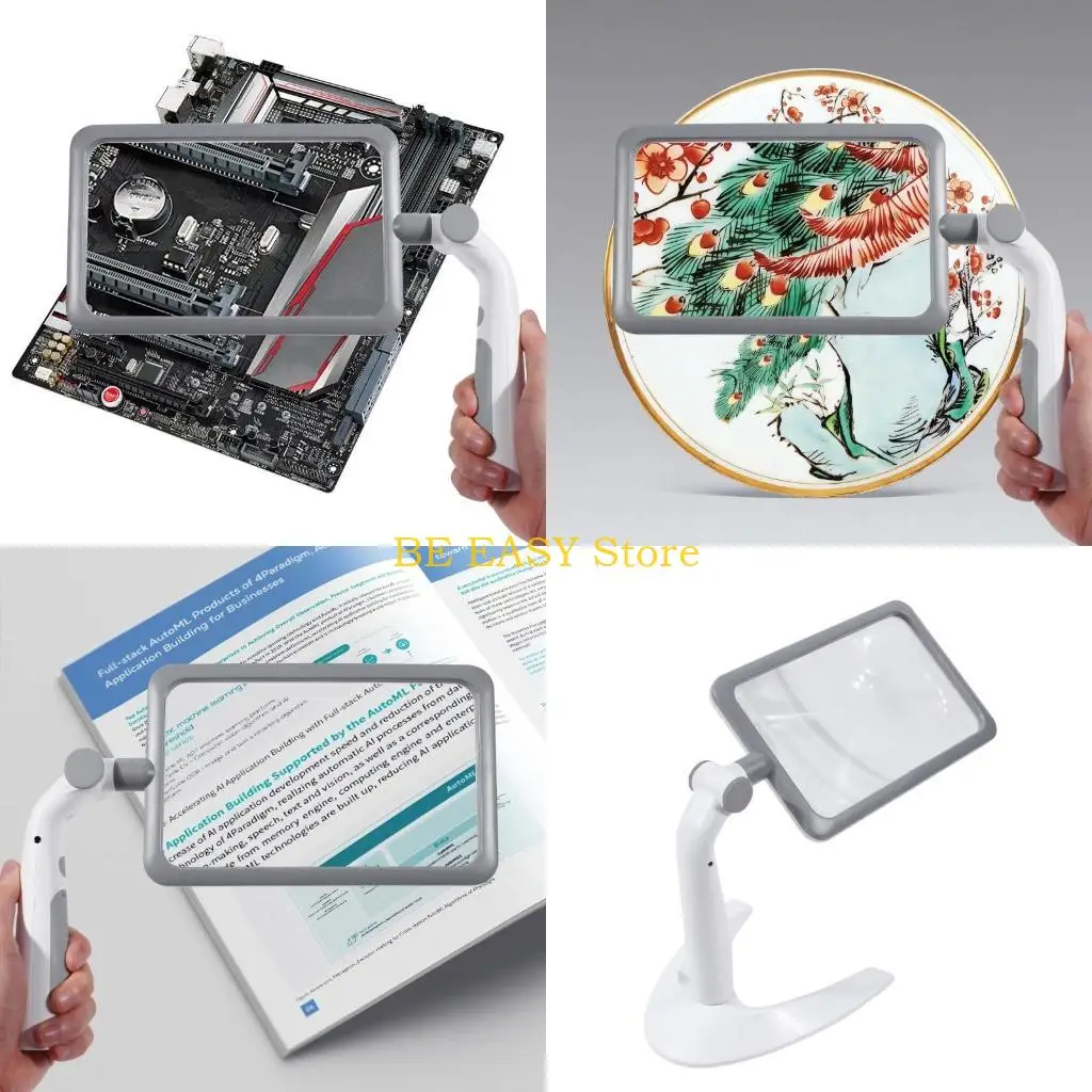 

E28F LED Illuminated Glass Magnifiers Loupe Lens Rotating Magnifiers