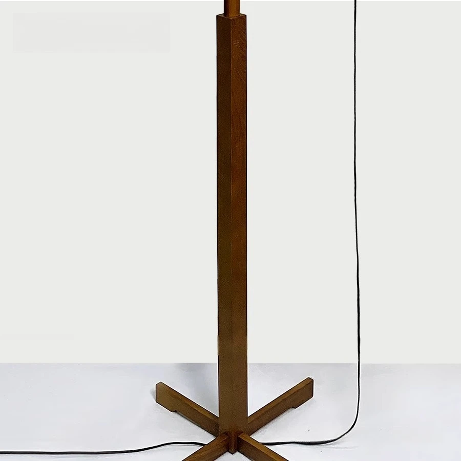 مصباح أرضي من الخشب الصلب على الطراز الفرنسي العتيق من قماش الحرية لجانب الأريكة، ضوء محيط لغرفة المعيشة الحديثة في منتصف القرن #3