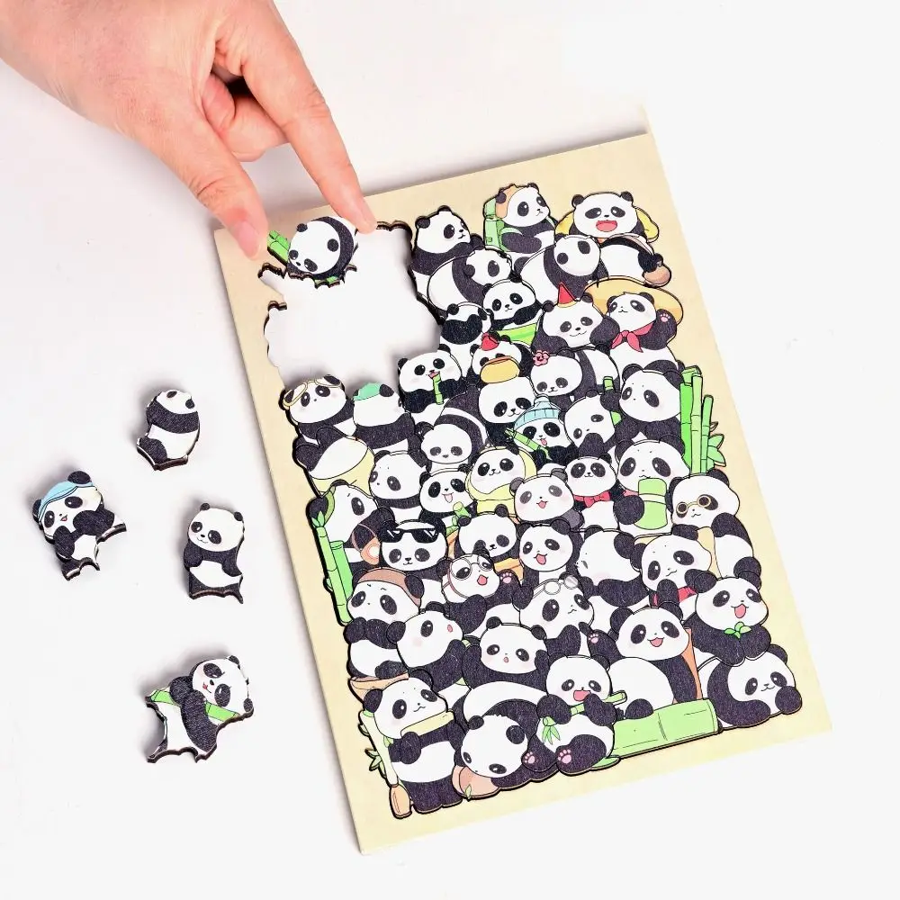 Puzzle chat Animal de forme irrégulière, Puzzle Panda Crocodile en forme de dessin animé cochon en bois en forme d'animal pour enfants